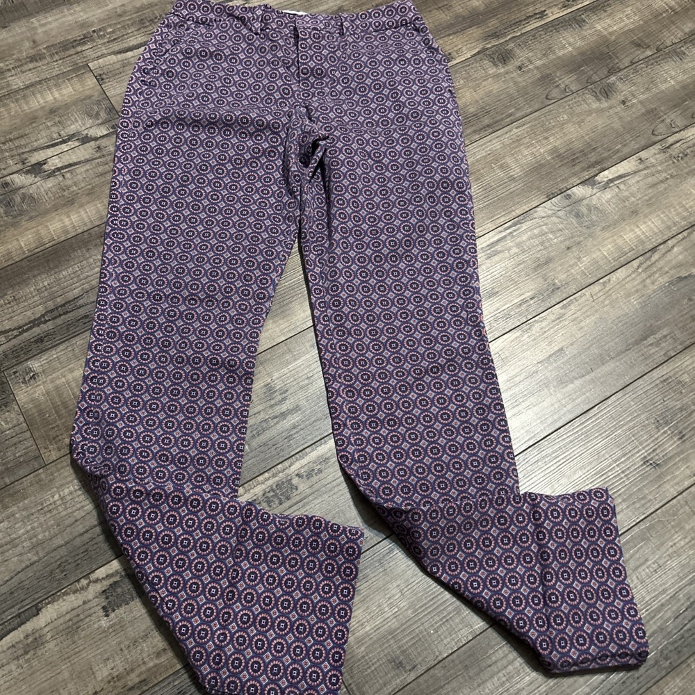 Lands End women's fit 2 straight leg night sky pattern Chino